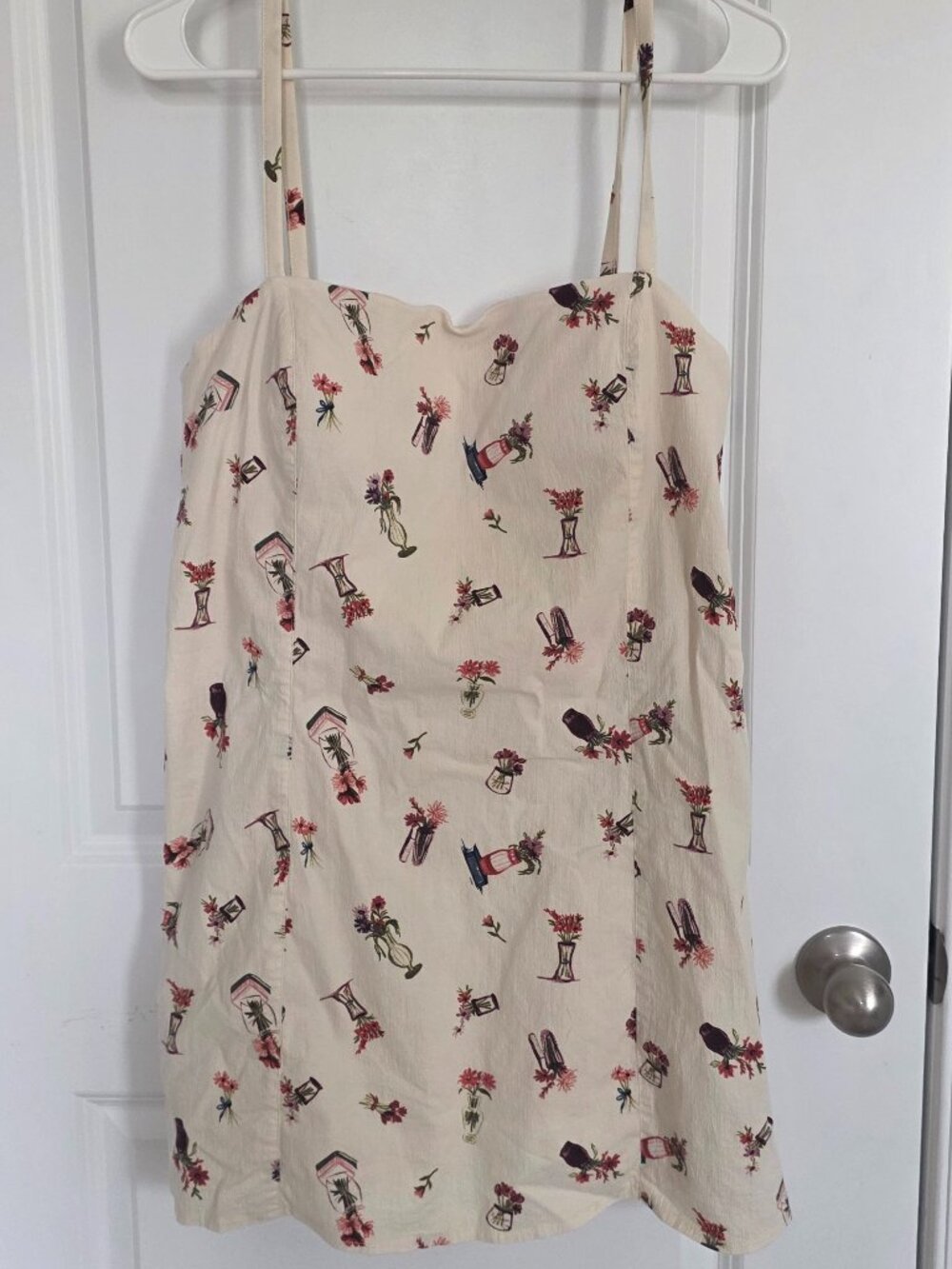 Abercrombie & Fitch Cream with Vase Pattern Mini Dress - Size Large